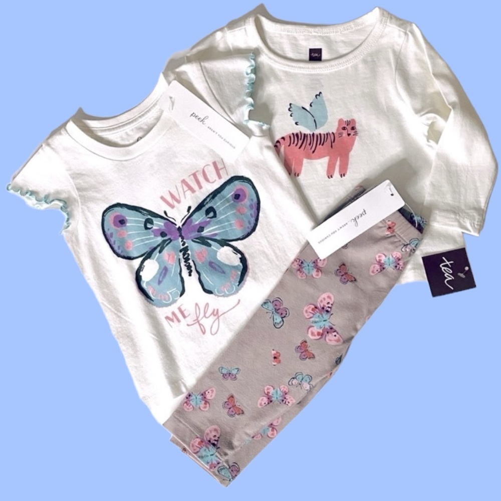 NWT Sz 3-6m Peek & tea collection Bundle of 3 pieces.